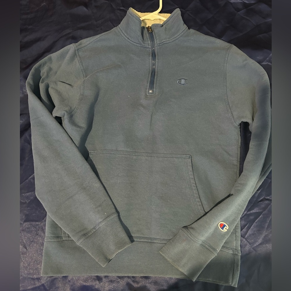 Champion Light Blue Long Sleeve Zip Turtleneck Jacket Small Men 10/10 Condition